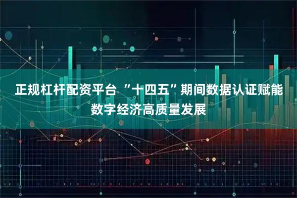 正规杠杆配资平台 “十四五”期间数据认证赋能数字经济高质量发展